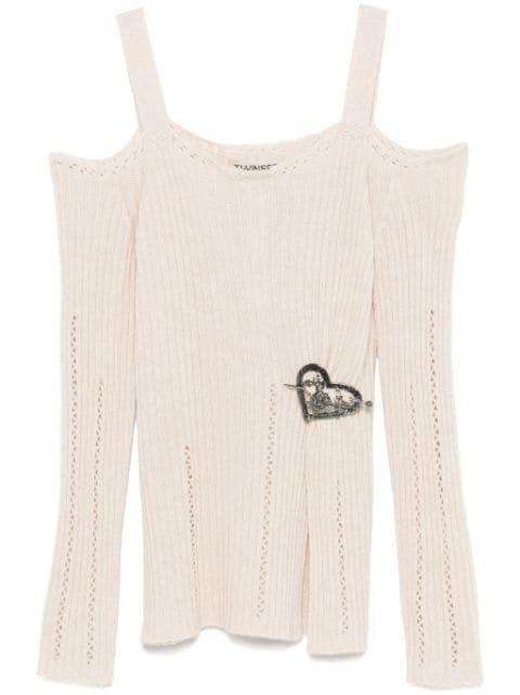 brooch-detail top by TWINSET