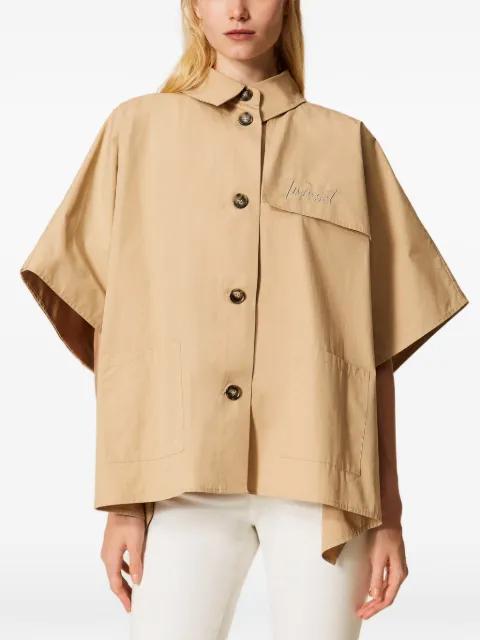 button woven poncho by TWINSET