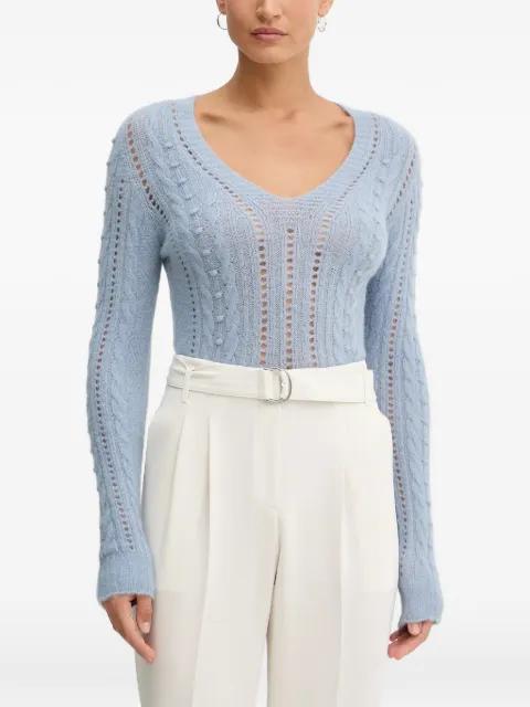 cable-knit V-neck sweater by TWINSET