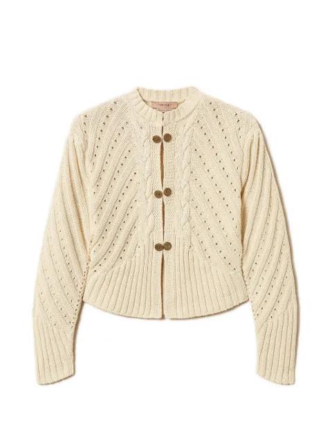 cable-knit button-up cardigan by TWINSET