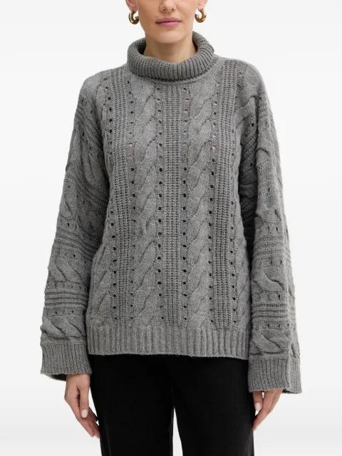 cable-knit turtleneck sweater by TWINSET
