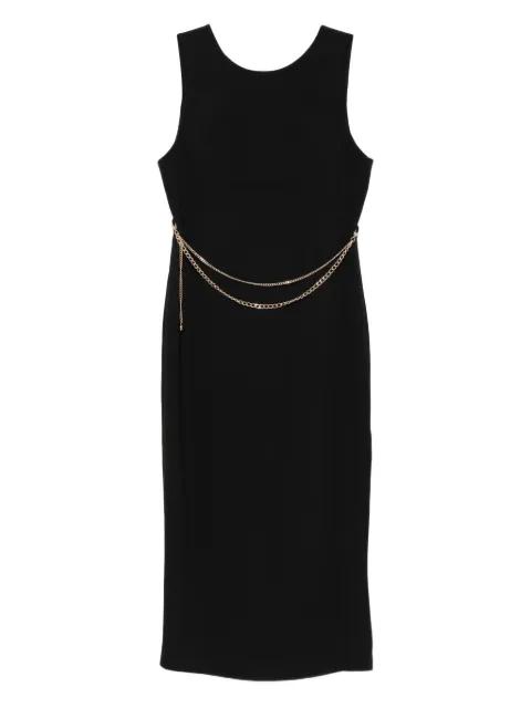 chain-embellished sleeveless midi dress by TWINSET