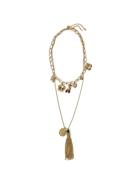 charm and tassel chain necklace (set-of-two) by TWINSET