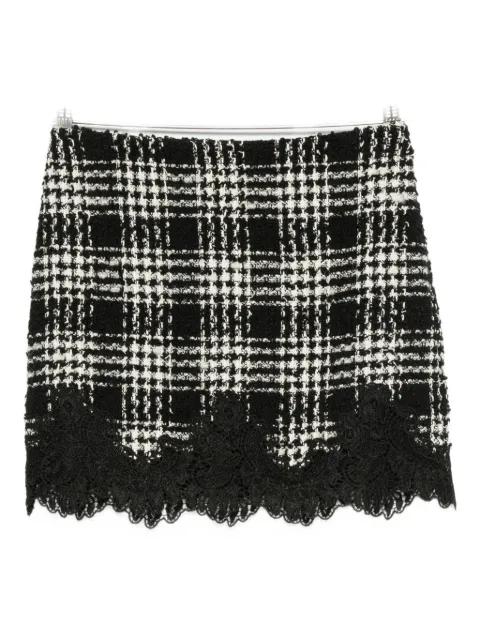 check-print lace-lace mini skirt by TWINSET