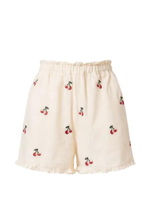 cherry-embroidered shorts by TWINSET