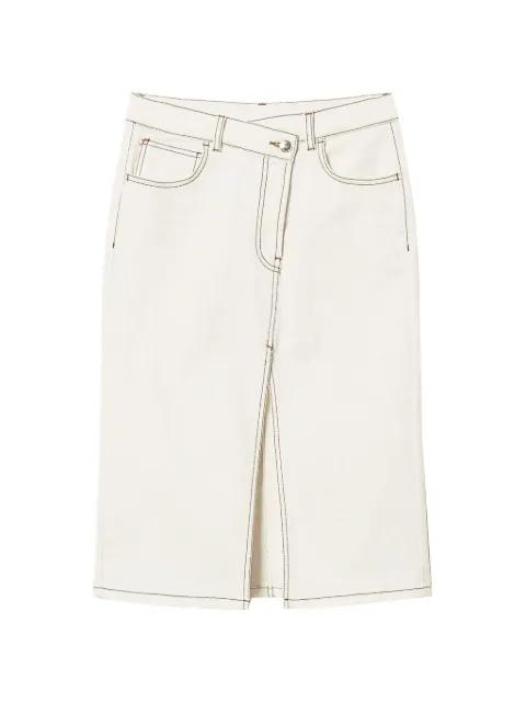 contrast-stitch midi skirt by TWINSET
