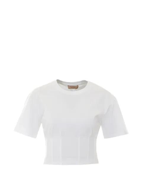 crew neck bustier-detail T-shirt by TWINSET