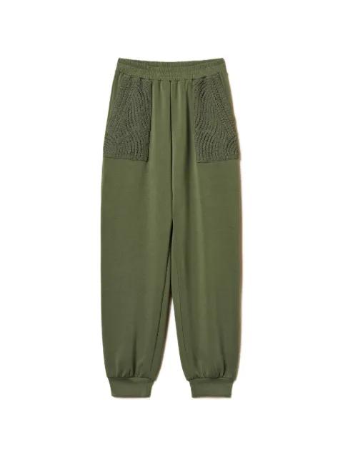 crochet-detail track pants by TWINSET