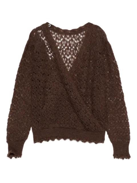 crochet-detail wrap sweater by TWINSET