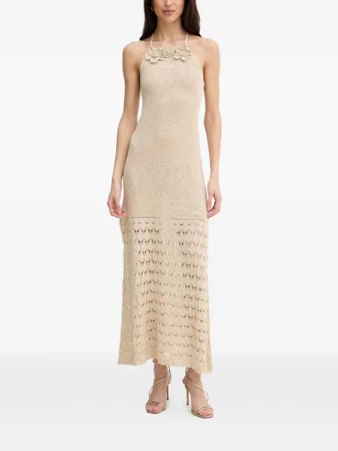 crochet-knit floral-appliqué dress by TWINSET