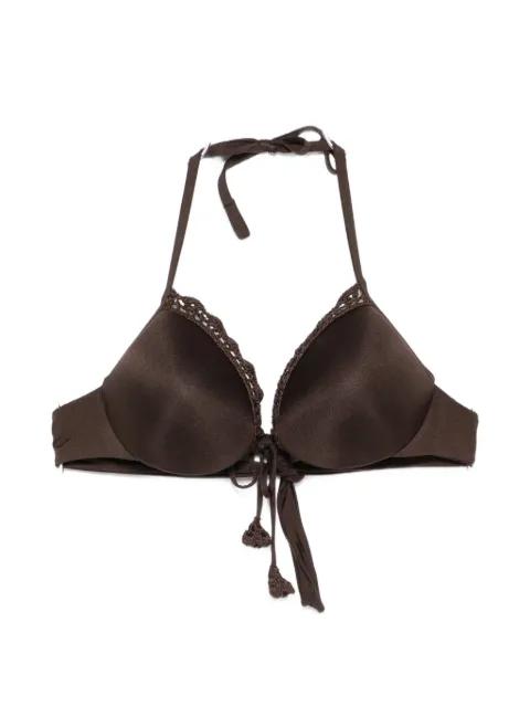 crochet-trim halterneck bikini top by TWINSET