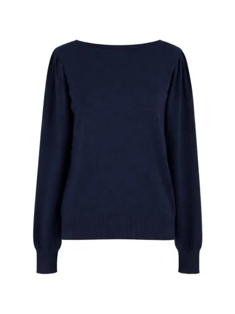 cut-out gathered-shoulder sweater by TWINSET