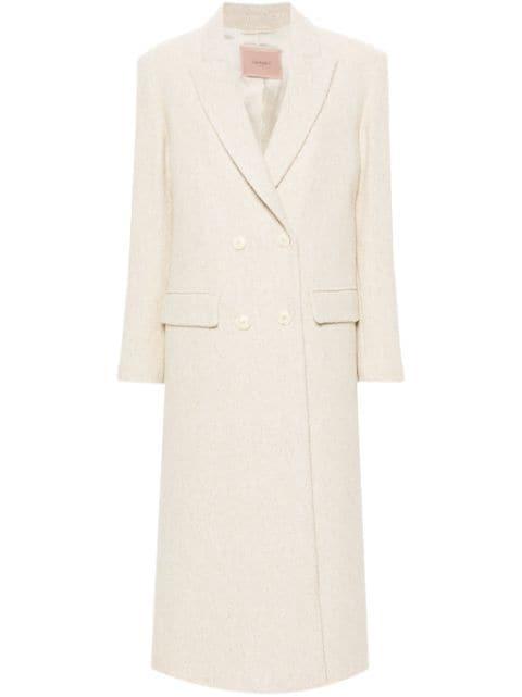 double-breasted herringbone coat by TWINSET
