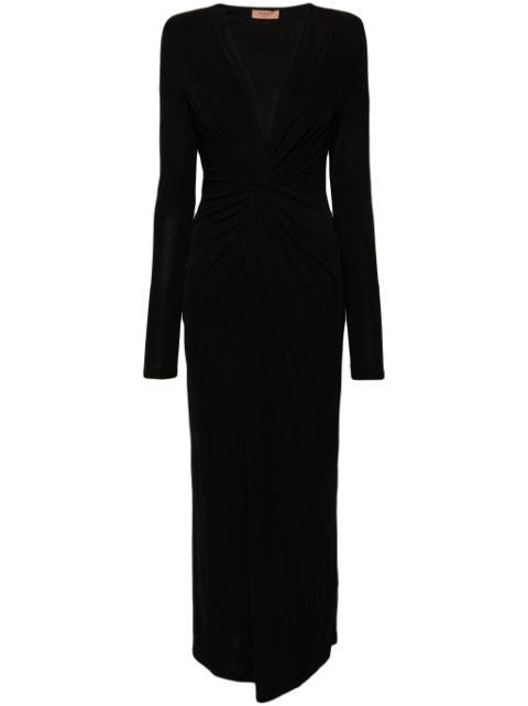 draped-detail maxi dress by TWINSET