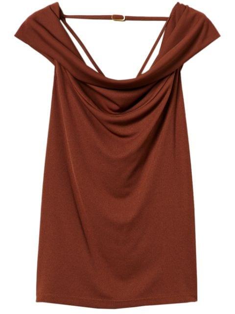 draped-neck top by TWINSET