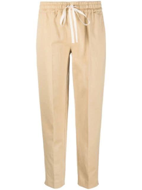 drawstring-waist logo-plaque trousers by TWINSET