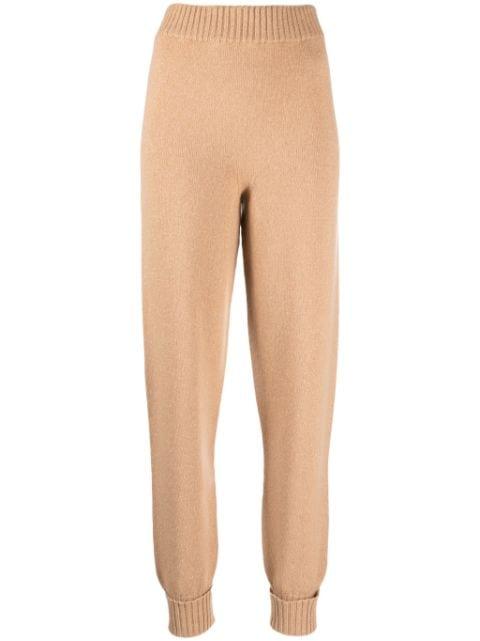 elasticated-waist ribbed-knit track pants by TWINSET