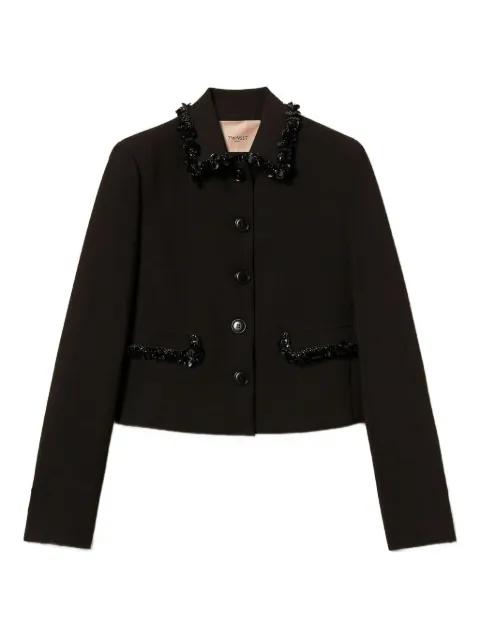embellished long-sleeve blazer by TWINSET