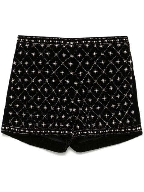 embellished velvet shorts by TWINSET