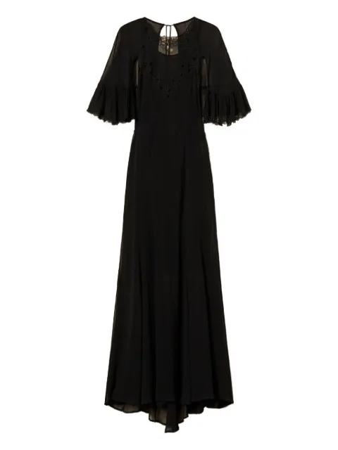 embroidered georgette maxi dress by TWINSET