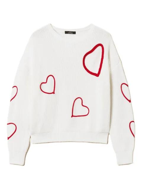 embroidered-hearts sweater by TWINSET