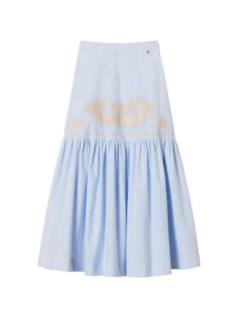 embroidered pinstripe skirt by TWINSET