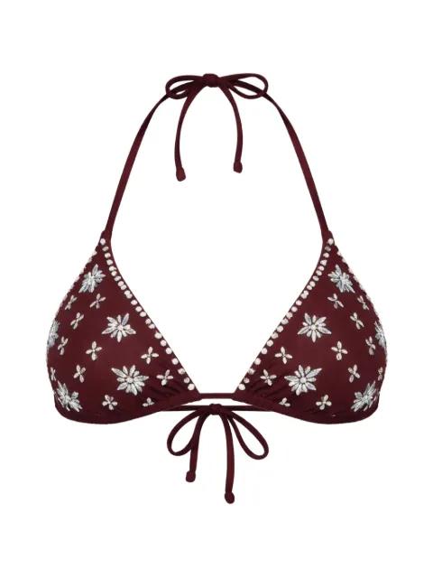 embroidered triangle-shape bikini top by TWINSET