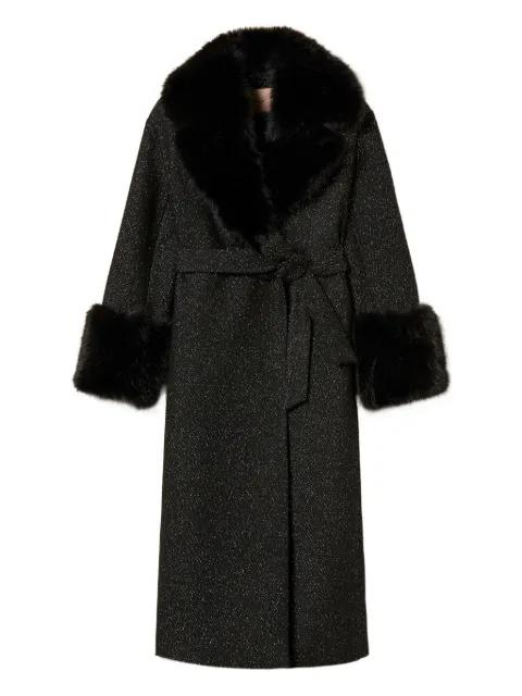 faux-fur trimmed coat by TWINSET