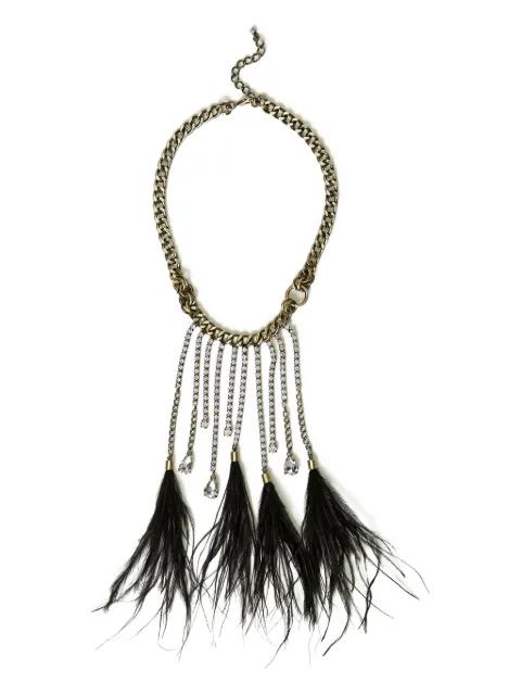 feather-embellished necklace by TWINSET