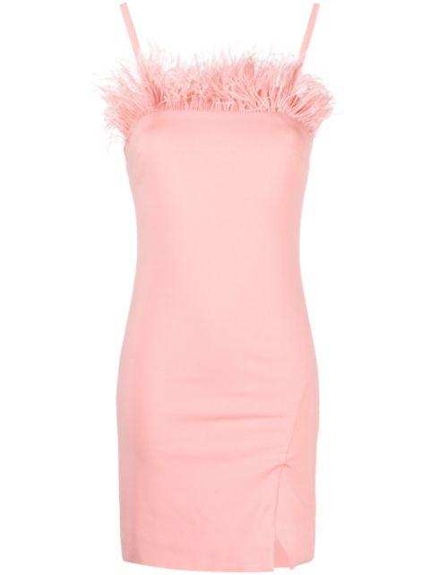 feather-trim fitted minidress by TWINSET