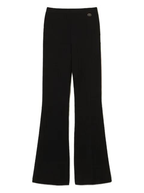 flared logo-detail trousers by TWINSET