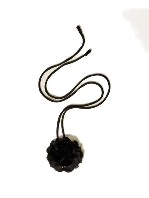 floral-appliqué satin choker by TWINSET
