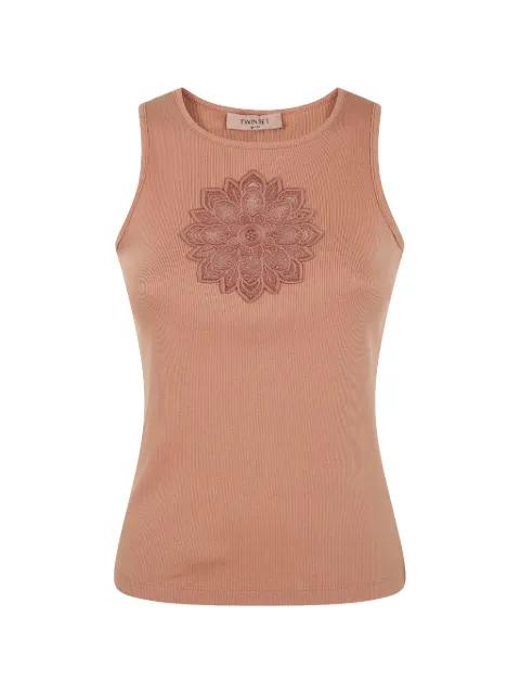 floral-appliqué tank top by TWINSET