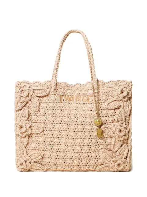 floral-appliqué tote bag by TWINSET