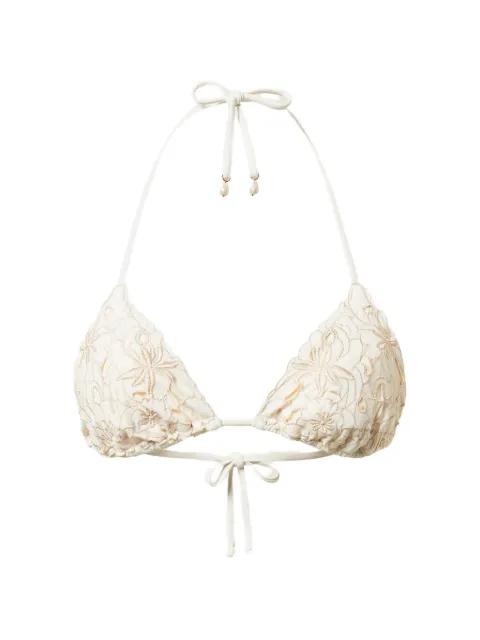floral-embroidered bikni top by TWINSET