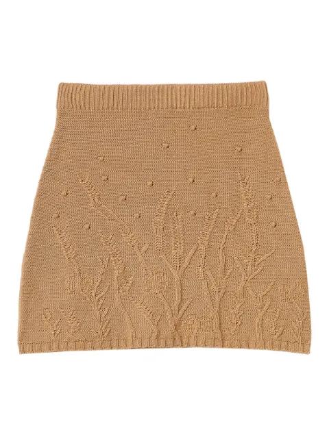 floral-embroidered knitted mini skirt by TWINSET