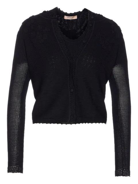 floral-embroidered knitted sweater by TWINSET