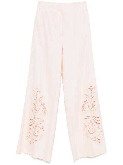 floral-embroidered trousers by TWINSET