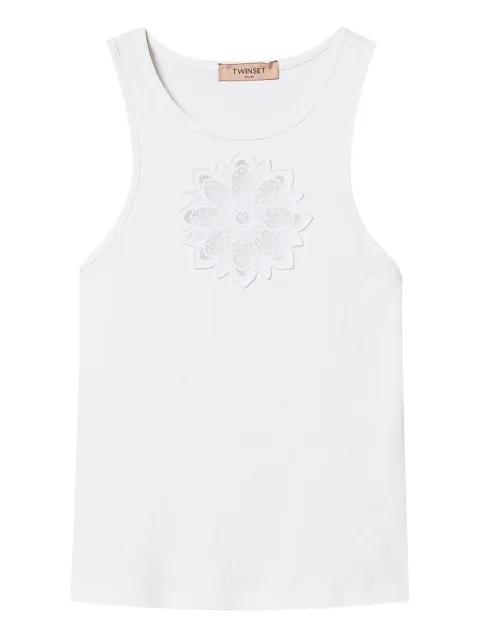 floral-embroidery tank top by TWINSET