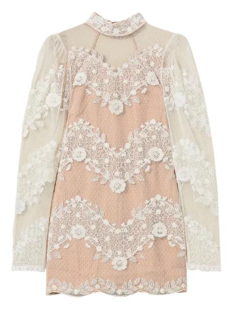 floral-lace tulle mini dress by TWINSET