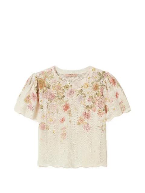floral-pattern knitted top by TWINSET