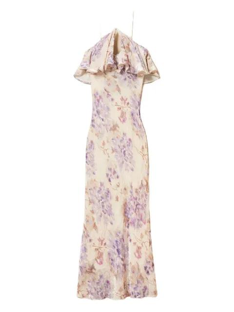 floral-pattern velvet dress by TWINSET