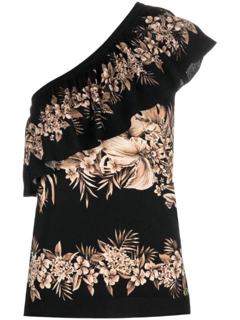 floral-print asymmetric top by TWINSET