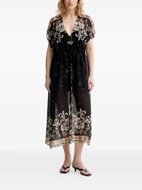 floral-print drawstring kaftan by TWINSET
