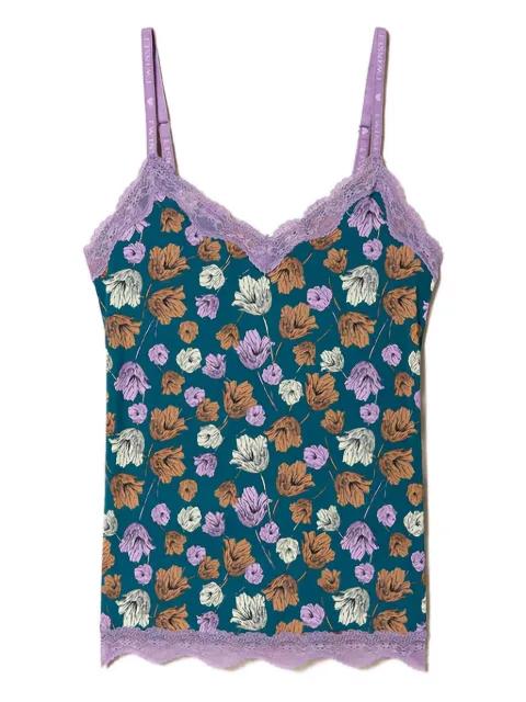 floral-print lace-trim camisole by TWINSET