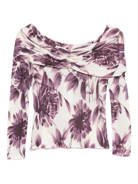 floral-print off-shoulder sweater by TWINSET