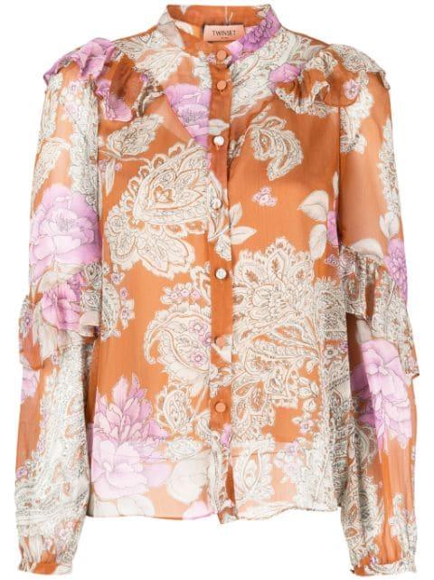 floral-print ruffled blouse by TWINSET