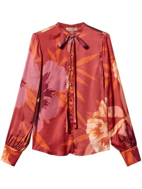 floral-print satin shirt by TWINSET