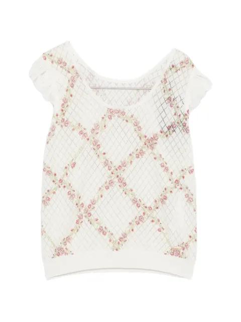 floral-print short-sleeve sweater by TWINSET