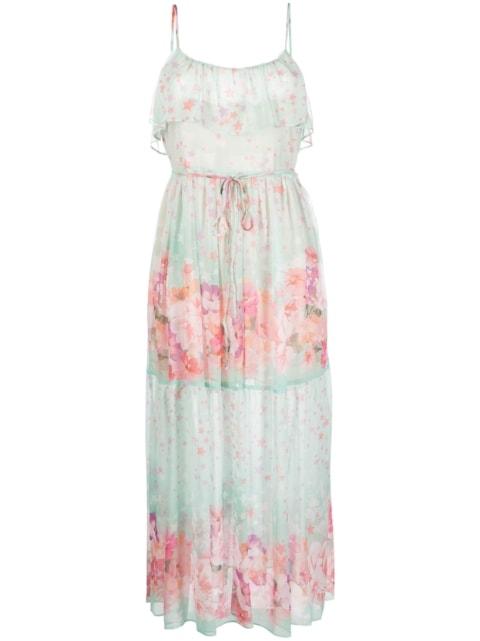 flower-star-print long dress by TWINSET